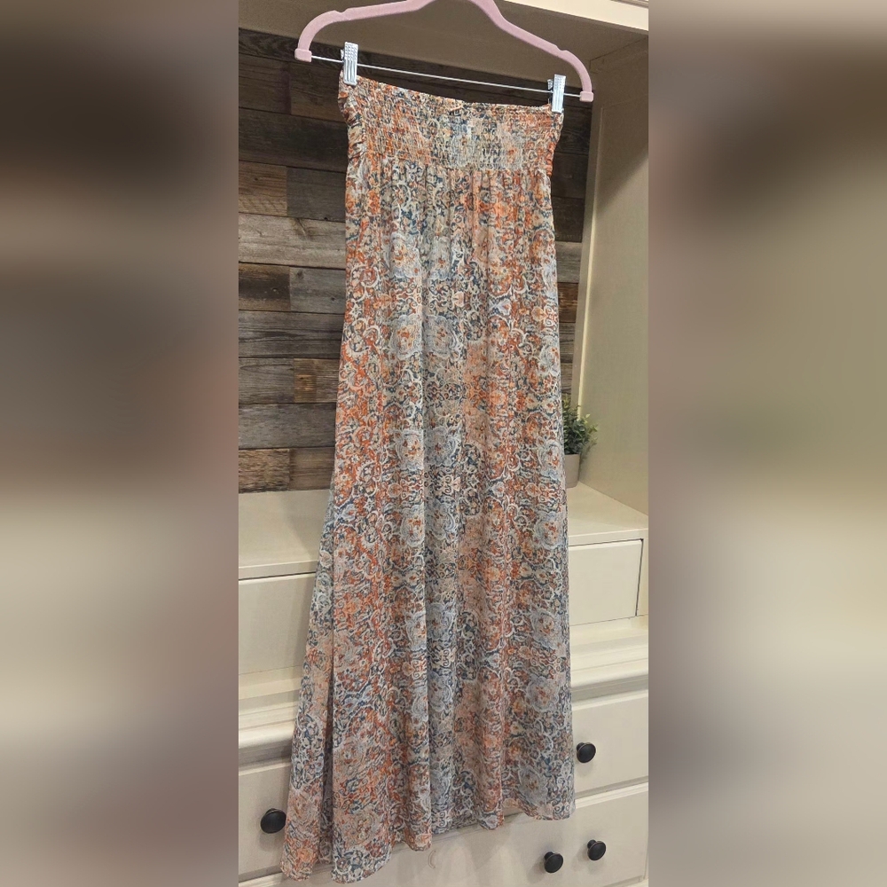 Misa Los Angeles Emine Tie-Front Maxi Dress- In Green & Orange - Picture 12 of 15